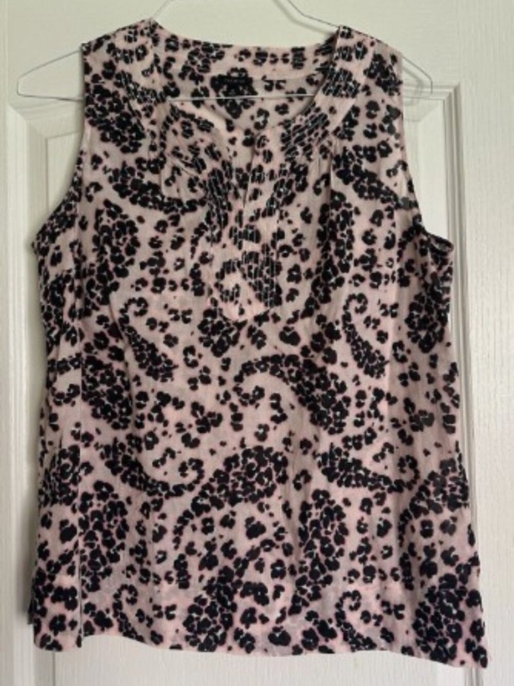 Pink Black Leopard Paisley Sleeveless Top
